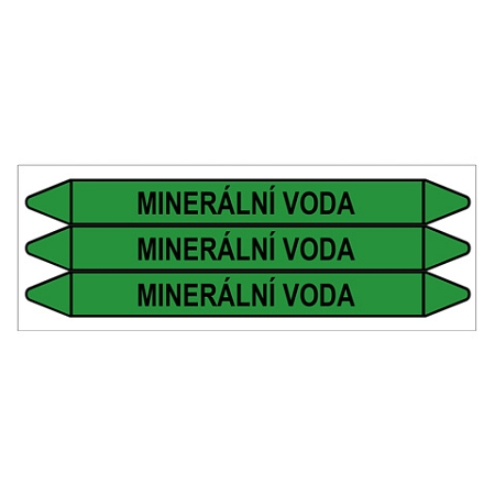Značení potrubí, minerální voda,3 ks, 355 × 37 mm